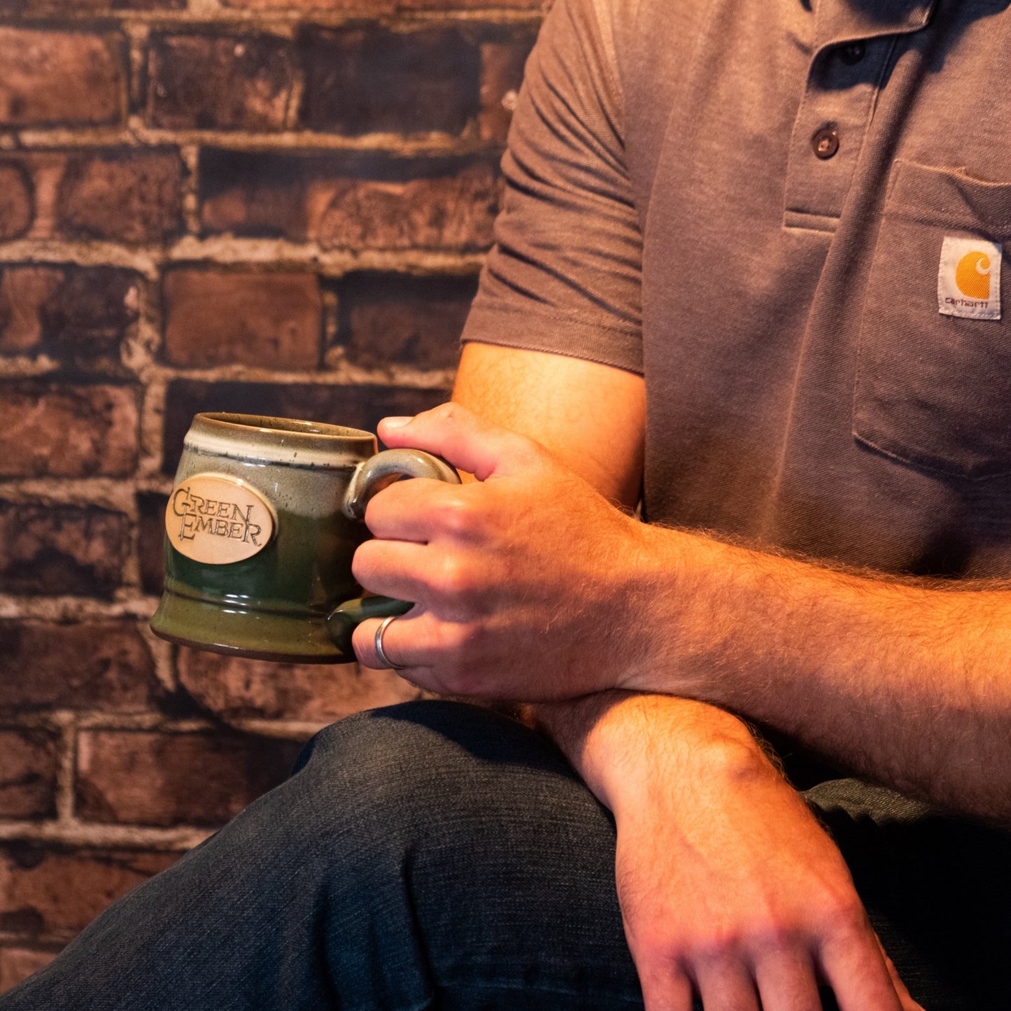 Handcrafted Green Ember Mug