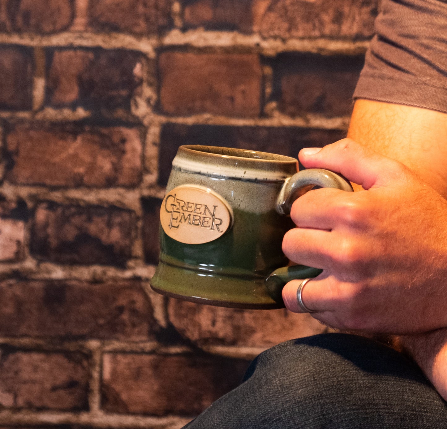 Handcrafted Green Ember Mug