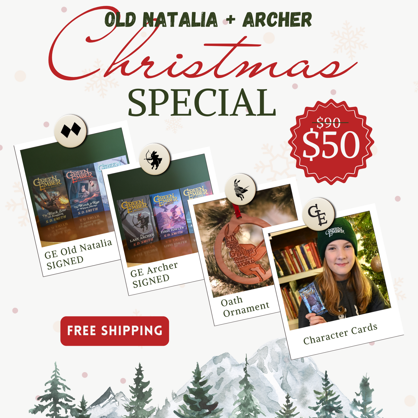 SIGNED Green Ember: Archer + Old Natalia Christmas Special with FREE Ornament and Character Cards