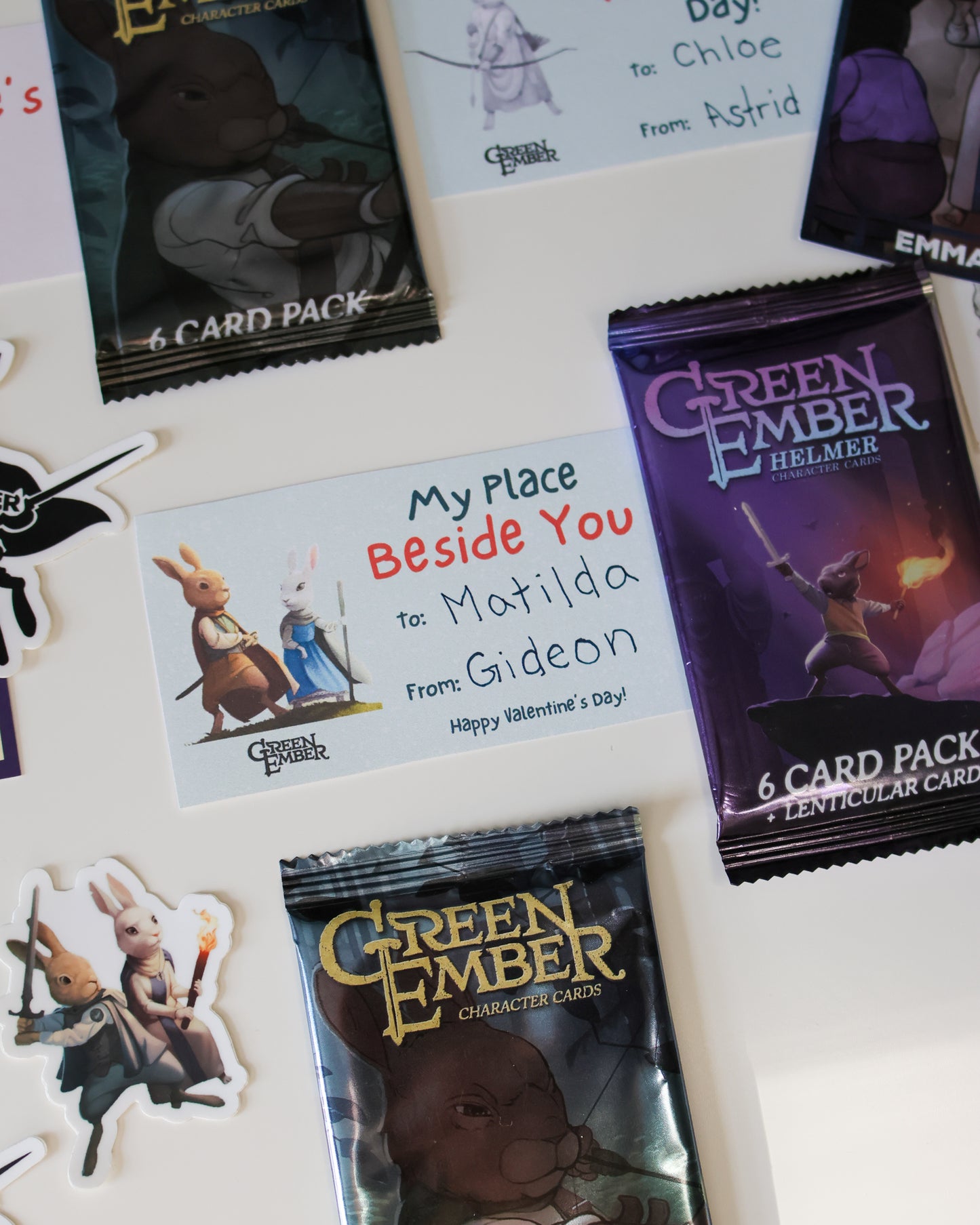 Green Ember Valentines - Printable Download