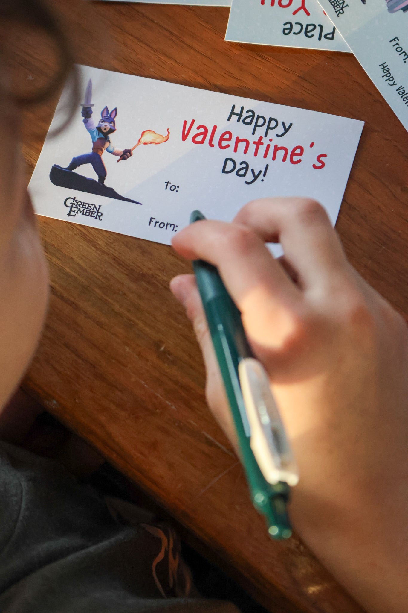 Green Ember Valentines - Printable Download
