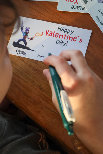 Green Ember Valentines - Printable Download