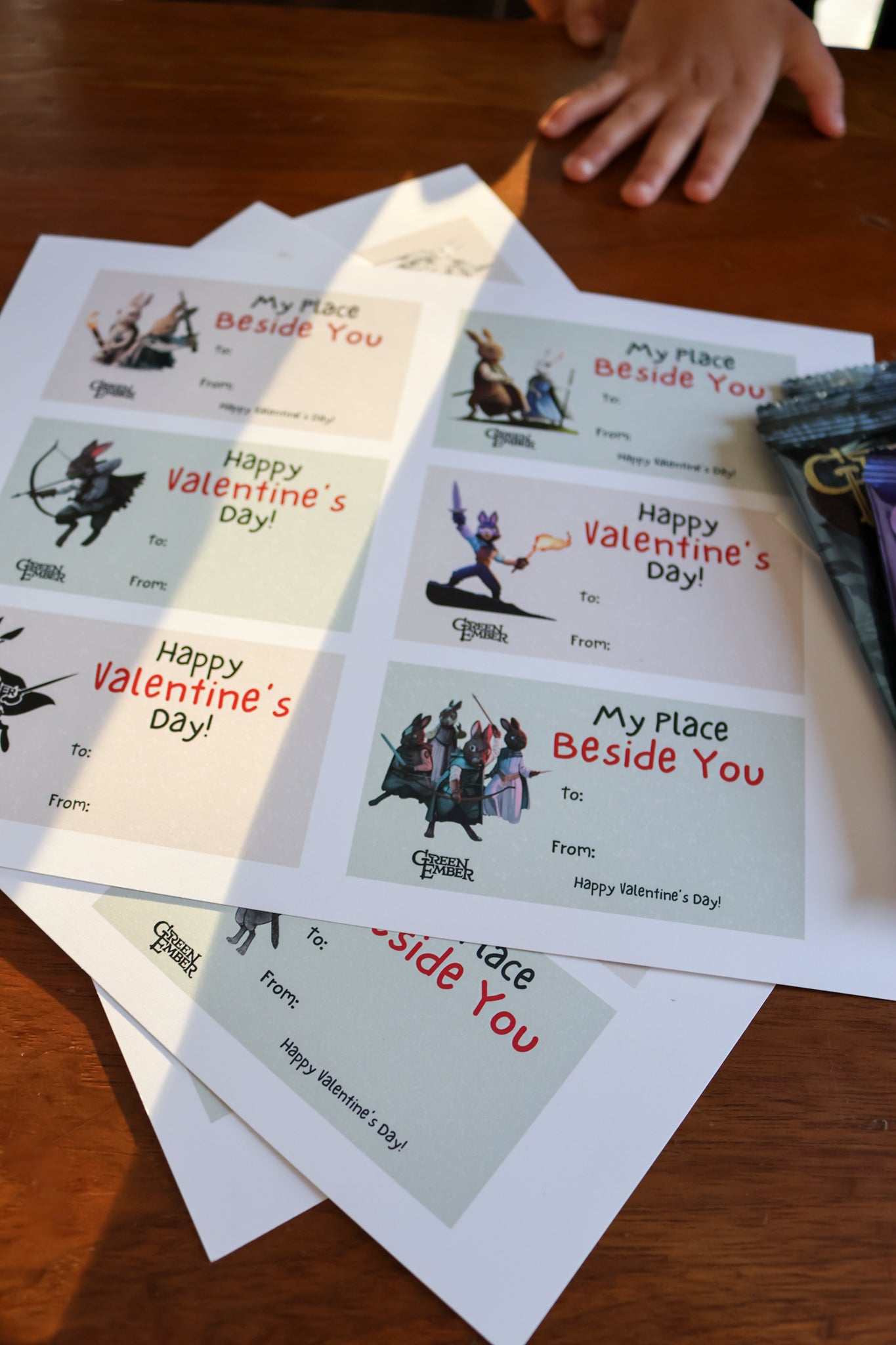 Green Ember Valentines - Printable Download