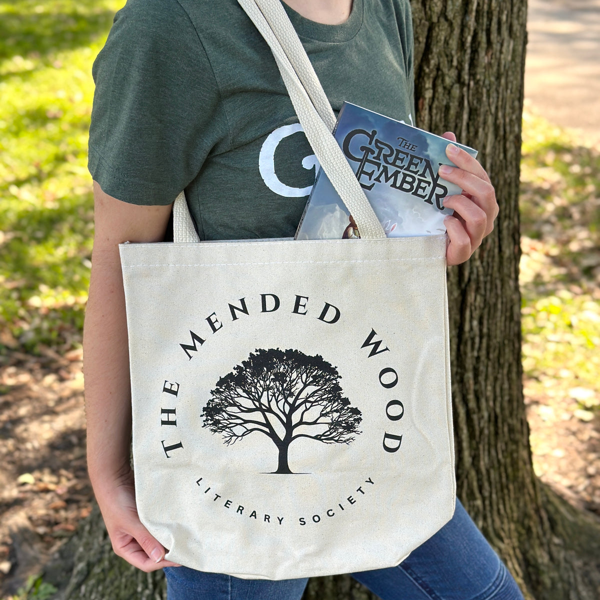 Mended Wood Tote Bag