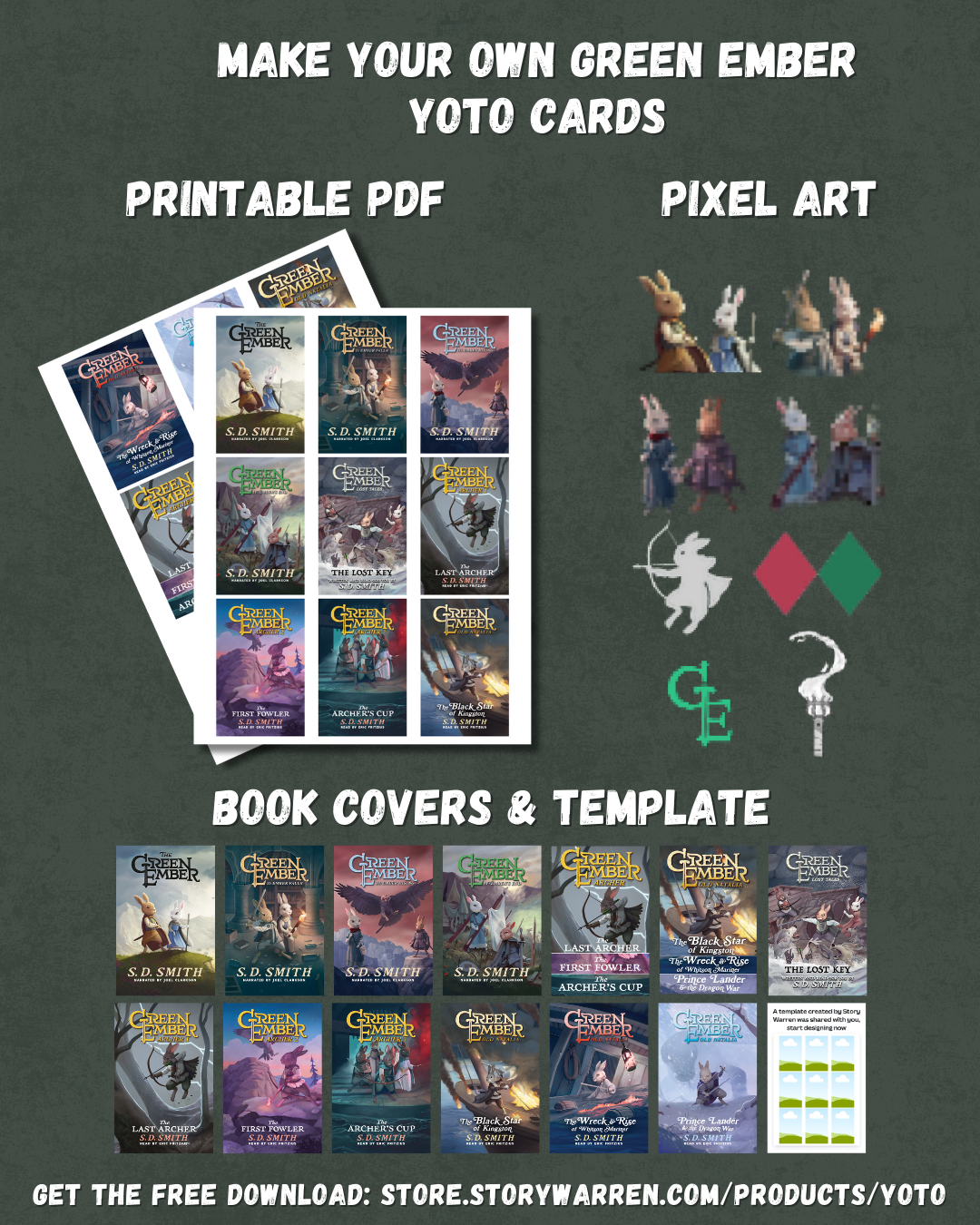 make your own green ember book covers with pdf, pixel art, book covers & template