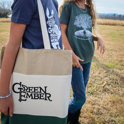 Green Ember Canvas Tote Bag